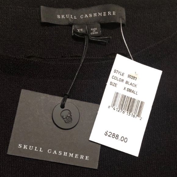 🔥NWOT Skull Cashmere Black Knit Dress. - Picture 10 of 12